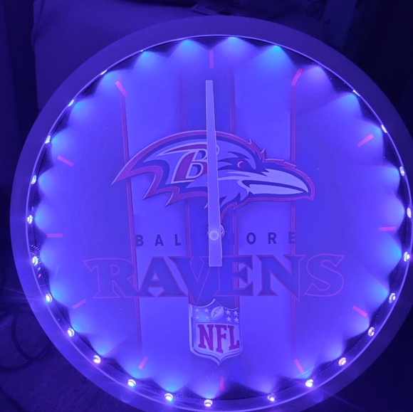 Ravens RGB led clock 12" diameter personalized - Picture 6 of 7